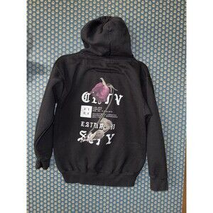 LIRA Clothing Black Rose Graphic Hoodie Streetwear Skate Mens Small Pullover
